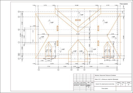 план кровли